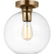 Orley 1 Light 10 inch Satin Brass Wall or Ceiling Semi-Flush Mount Ceiling Light
