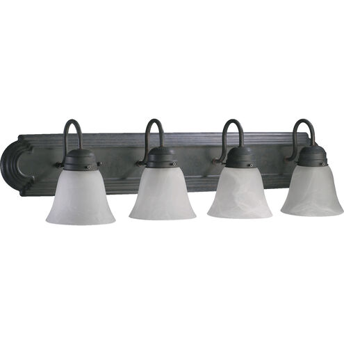 Fort Worth 4 Light 30 inch Toasted Sienna Vanity Light Wall Light in Faux Alabaster
