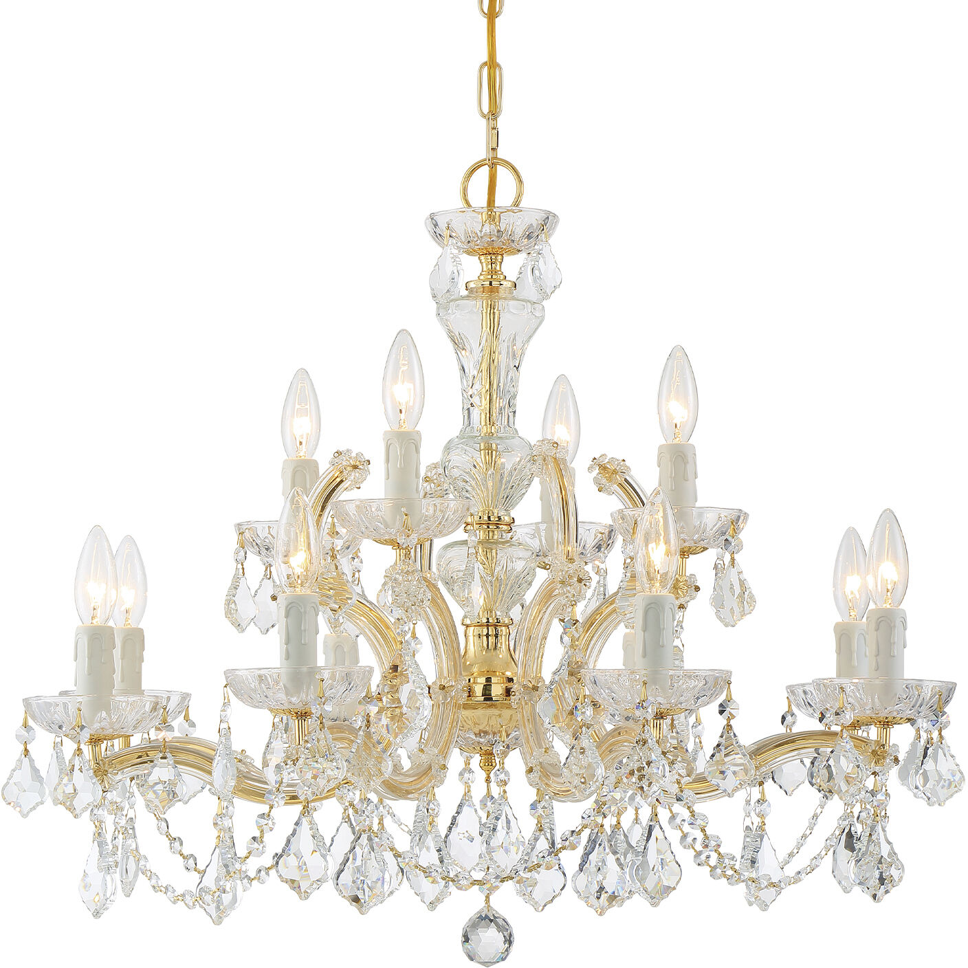 Maria Theresa 12 Light 29 inch Gold Chandelier Ceiling Light in Clear Hand Cut