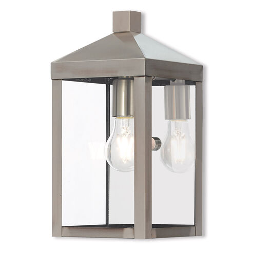 Nyack 1 Light 13 inch Brushed Nickel Outdoor Wall Lantern