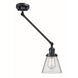Small Cone 21 inch 60.00 watt Matte Black Swing Arm Wall Light, Franklin Restoration