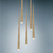 Cascade LED 17 inch Aged Brass Multi-Light Pendant Ceiling Light in 5, Round, 28in.