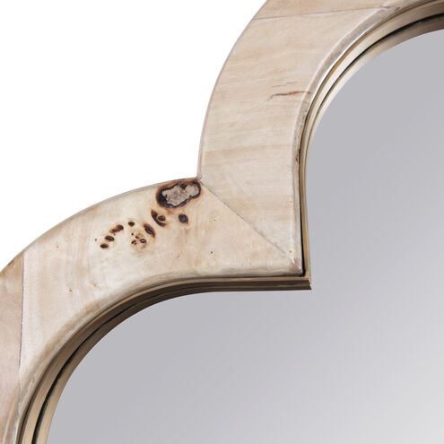 Swiss 50 X 50 inch Poplar Burl with Weathered Brass Wall Mirror