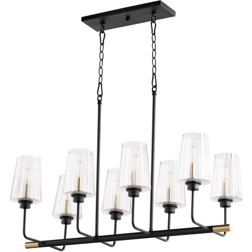 Dalia 8 Light 15 inch Noir with Aged Brass Chandelier Ceiling Light