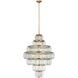 Waterford Killarney LED 32 inch Natural Brass Layered Chandelier Ceiling Light