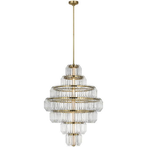 Waterford Killarney LED 32 inch Natural Brass Layered Chandelier Ceiling Light