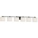 Fusion 6 Light 55.5 inch Matte Black Bath Bar Wall Light in Rectangle, Incandescent, Opal Fusion, Rectangle