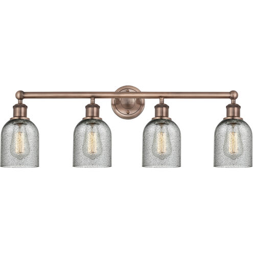 Caledonia 4 Light 32 inch Antique Copper Bath Vanity Light Wall Light in Charcoal