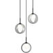 Delcia LED 14.13 inch Black Pendant Ceiling Light in Black and Smoke