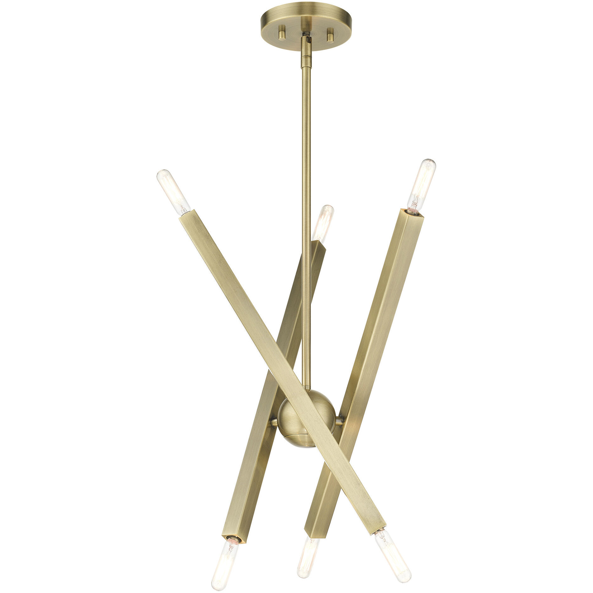 Monaco 6 Light 18 inch Antique Brass Chandelier Ceiling Light