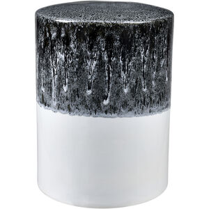 Gallemore 18 inch Black Glazed with White Glazed Stool