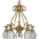 Plantation 5 Light 22.25 inch Burnished Brass Indoor Chandelier Ceiling Light