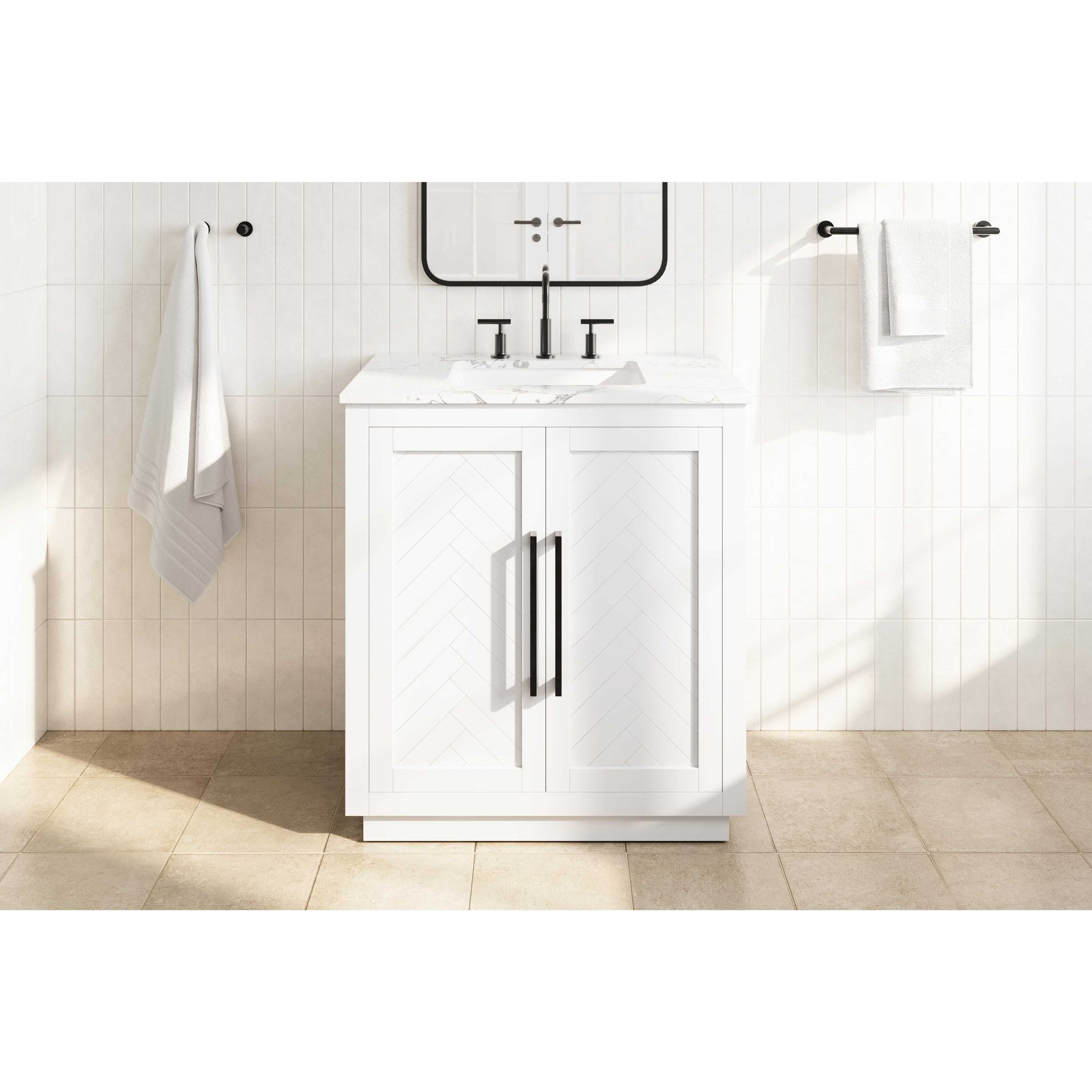 Chase 30 X 34 inch White Bathroom Vanity Cabinet