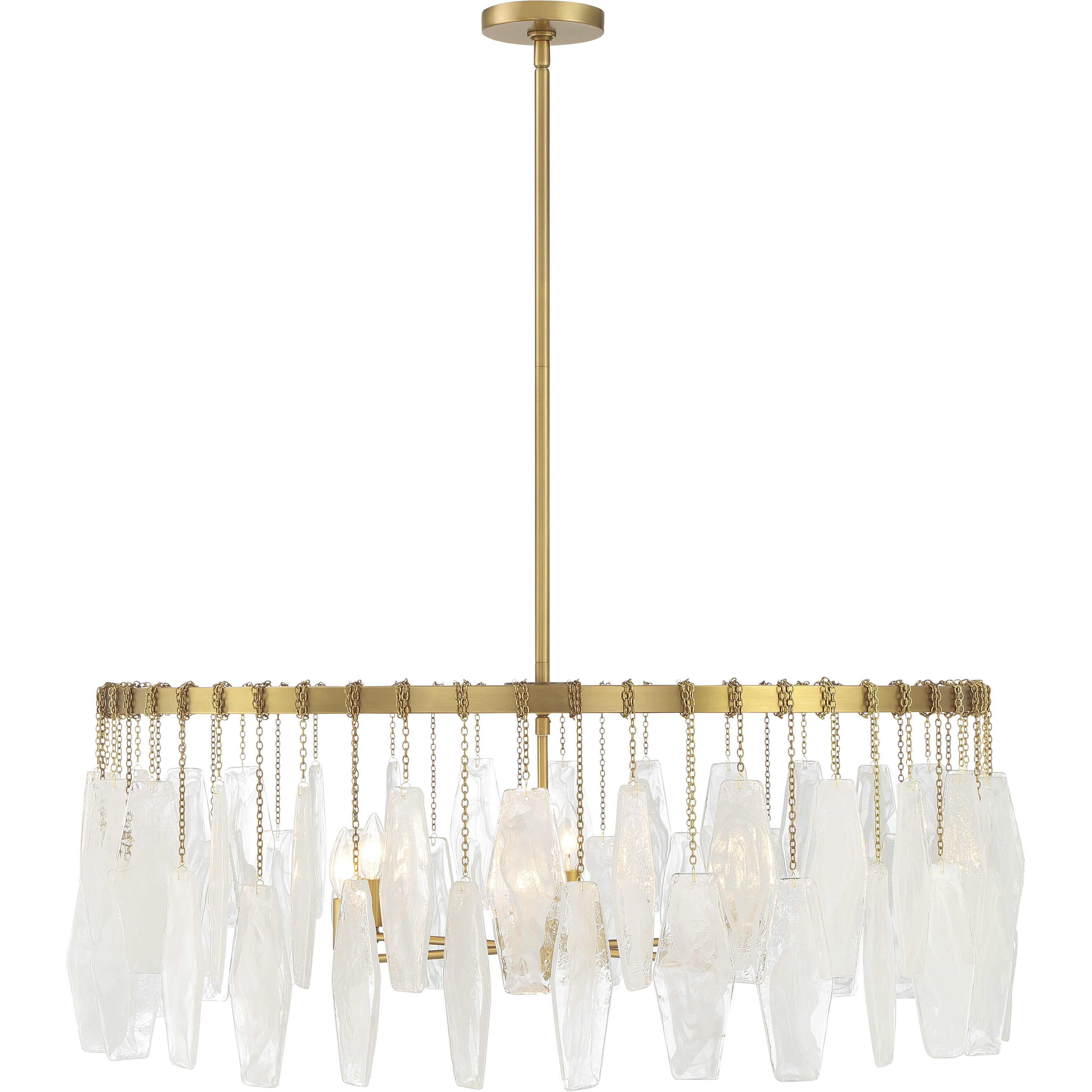 Willow 6 Light 35.25 inch Legacy Brass Pendant Ceiling Light