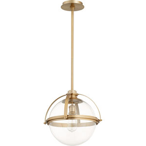 Meridian 1 Light 15 inch Aged Brass Pendant Ceiling Light