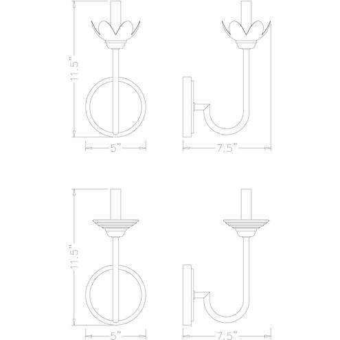 Allistair Wall Sconce Wall Light in Textured White