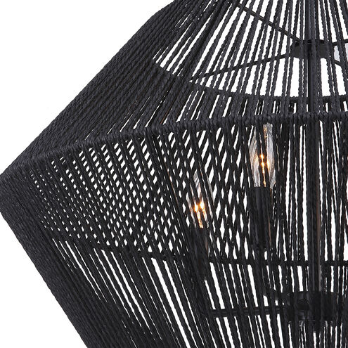 Suva 4 Light 28 inch Black Rope Pendant Ceiling Light