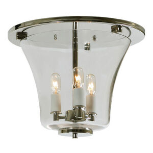 Greenwich 3 Light 12.25 inch Polished Nickel Flush Mount Ceiling Light