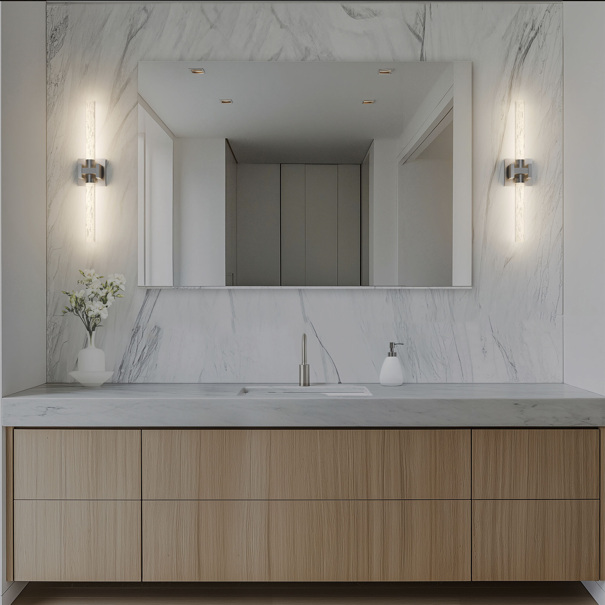 Ripple LED 4.75 inch Brushed Nickel Bath Vanity & Wall Light in 3500K, dweLED