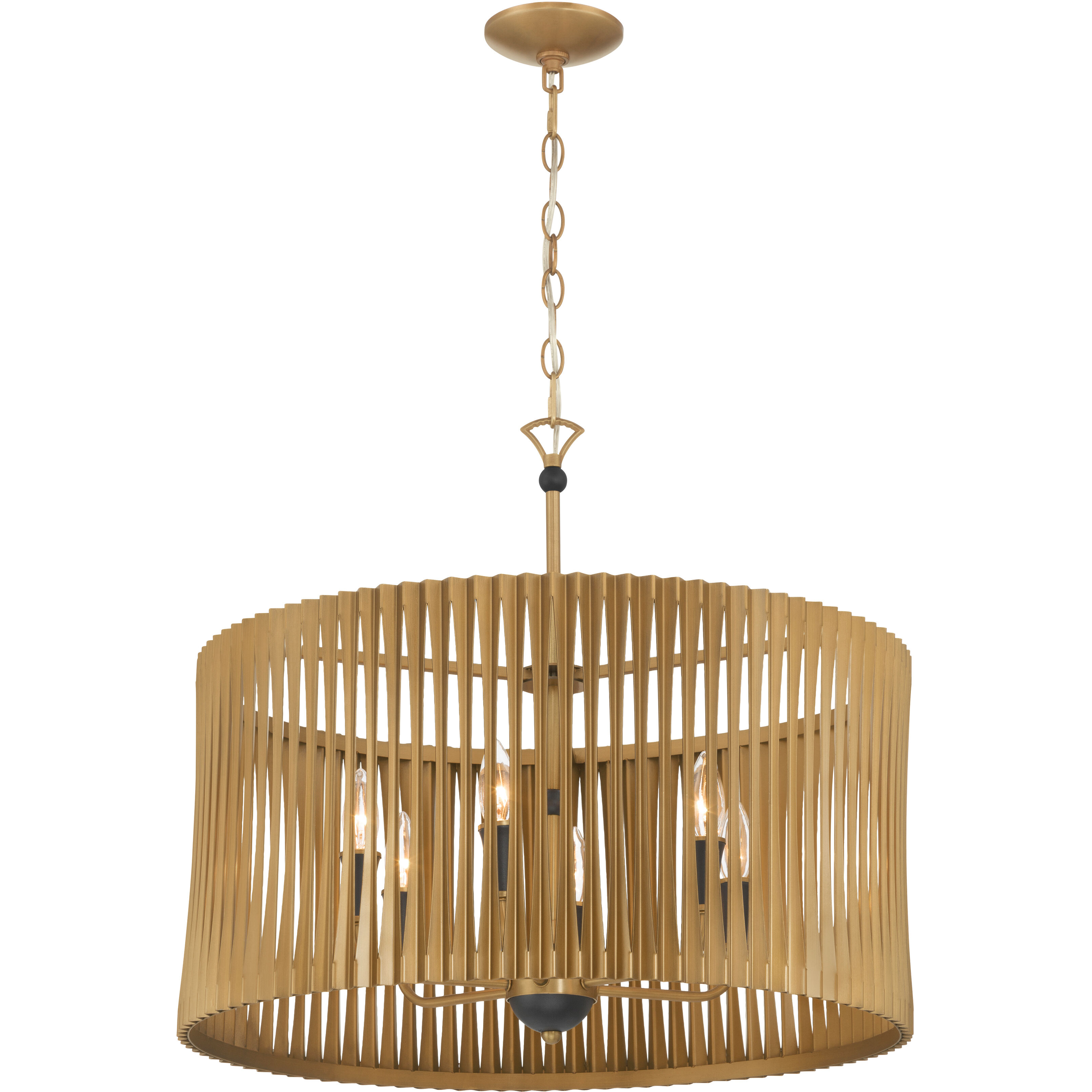 Aven 6 Light 24 inch Sand Coal Black and Legacy Brass Pendant Ceiling Light