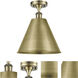 Ballston Cone 1 Light 12 inch Antique Brass Semi-Flush Mount Ceiling Light