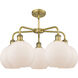 Athens 5 Light 26 inch Brushed Brass Chandelier Ceiling Light in Matte White