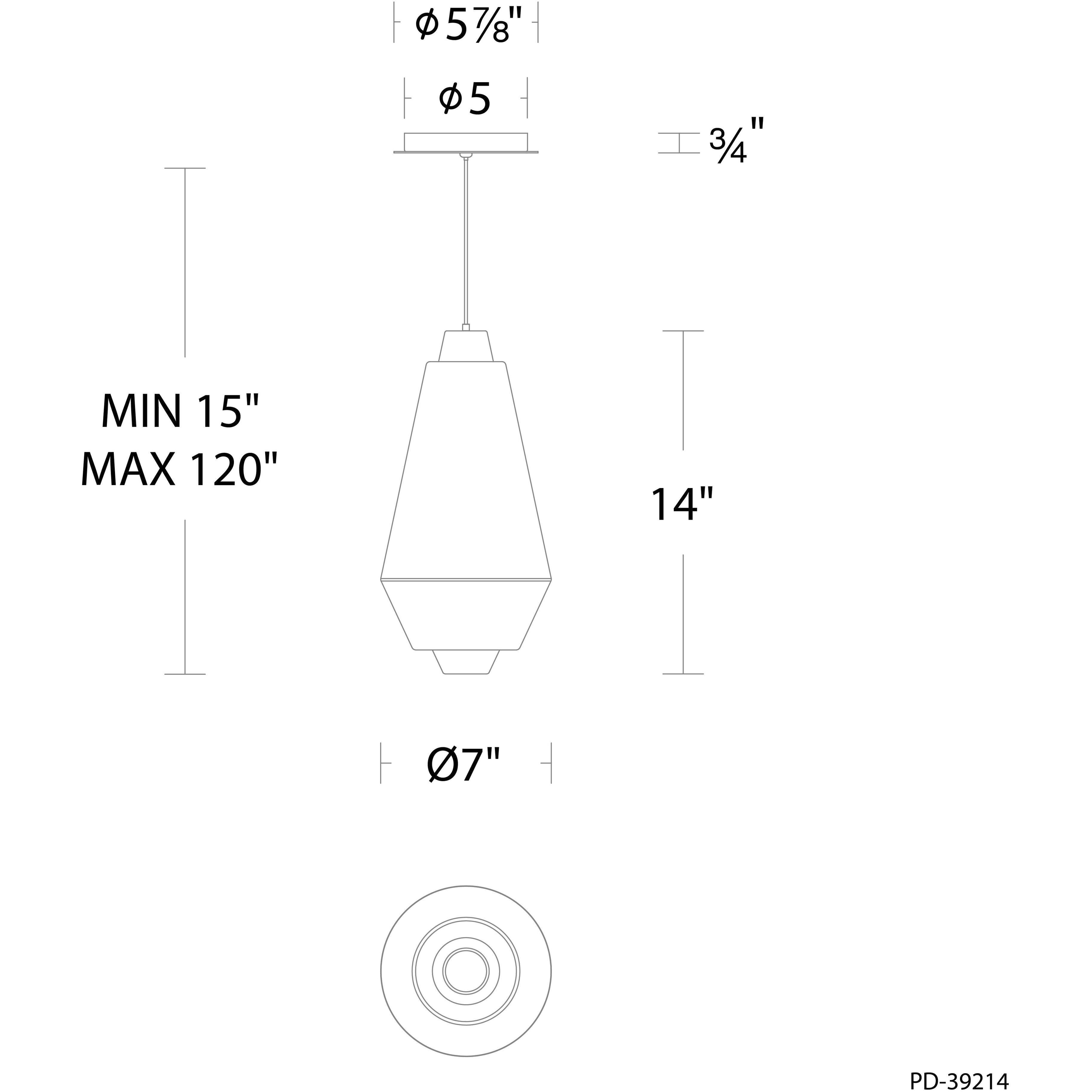 Amelia LED 7 inch Black Mini-Pendant Ceiling Light, dweLED