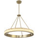 Divinely LED 36.75 inch Celeste Brass Chandelier Ceiling Light