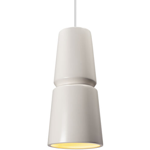 Radiance Collection LED 6 inch Brushed Nickel and Matte White and White Pendant Ceiling Light