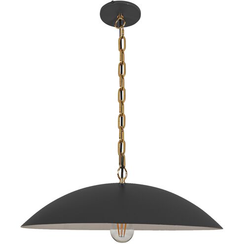 Ofelia 1 Light 19.75 inch Matte Black/Aged Brass Pendant Ceiling Light in Matte Black and Aged Brass
