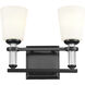 Rosalind 2 Light 14.25 inch Black Bath Vanity Light Wall Light