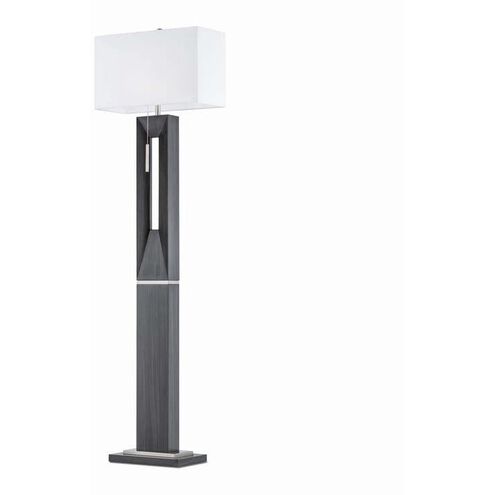 Parallux 62 inch 100.00 watt Charcoal Gray and Brushed Nickel Floor Lamp Portable Light