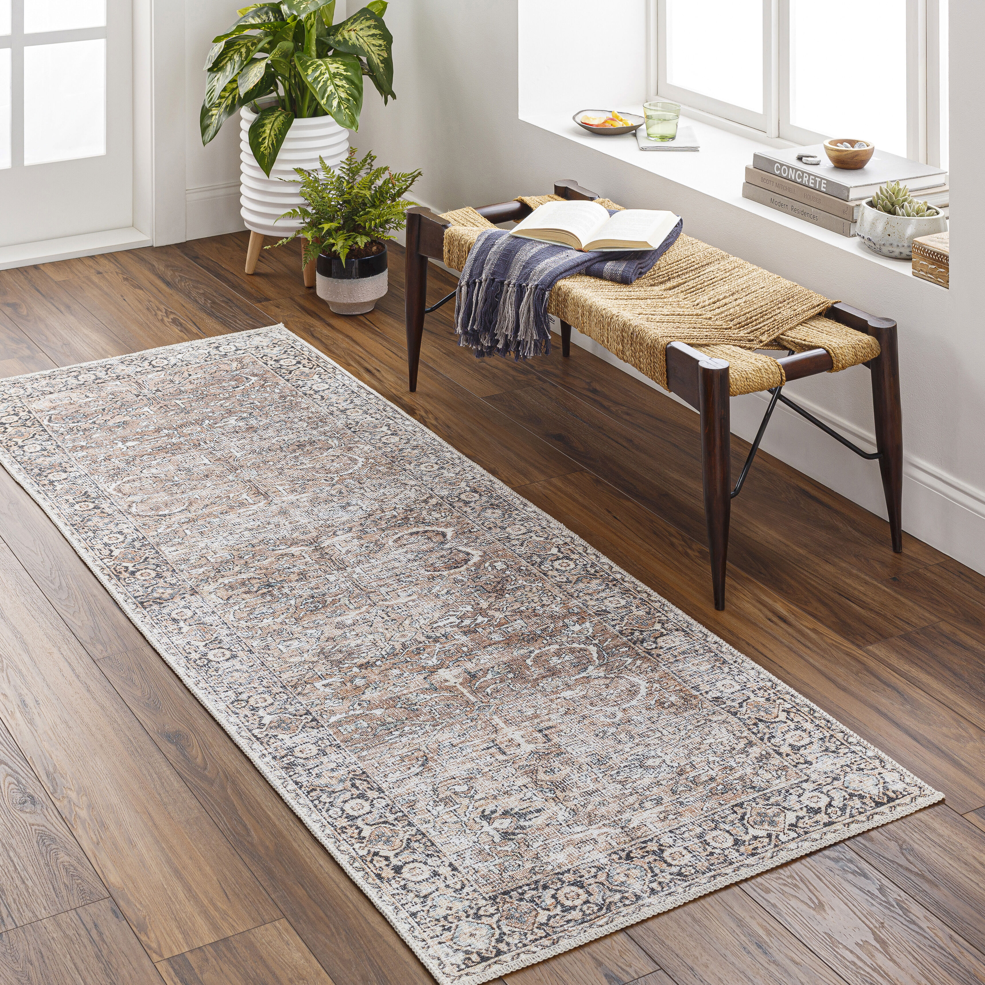 Kemer 87 X 31 inch Taupe Rug, Runner