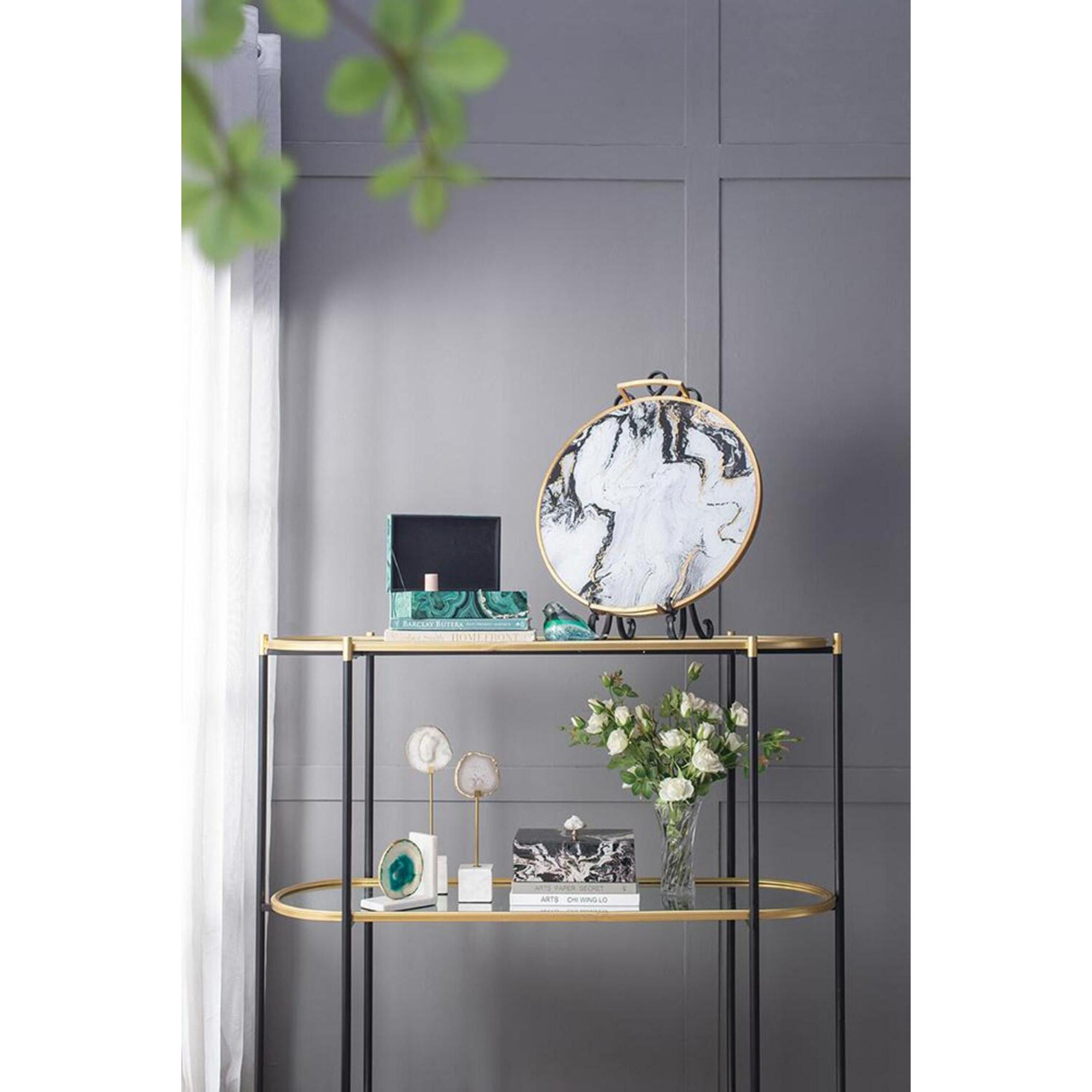 Anita Gold and Black Tray, Set of 2