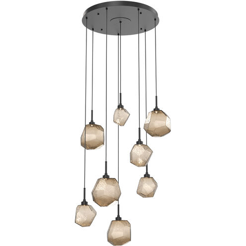 Gem LED 28.1 inch Matte Black Chandelier Ceiling Light in 3000K LED, Bronze, Round Multi-Port