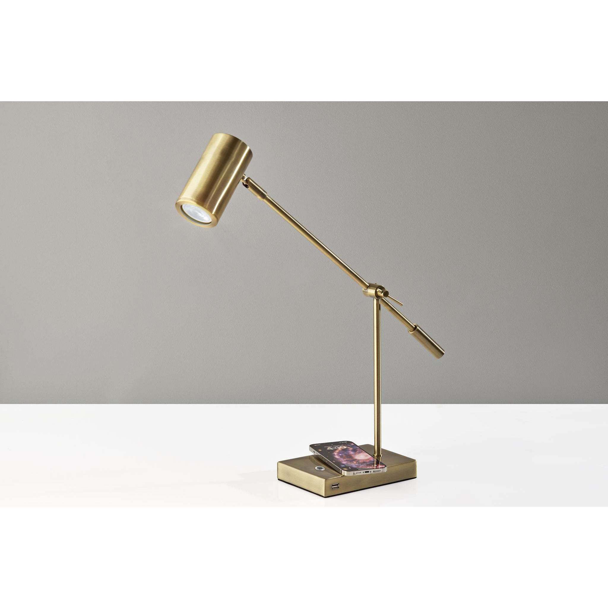 Collette 12.25 inch 4.00 watt Antique Brass Desk Lamp Portable Light
