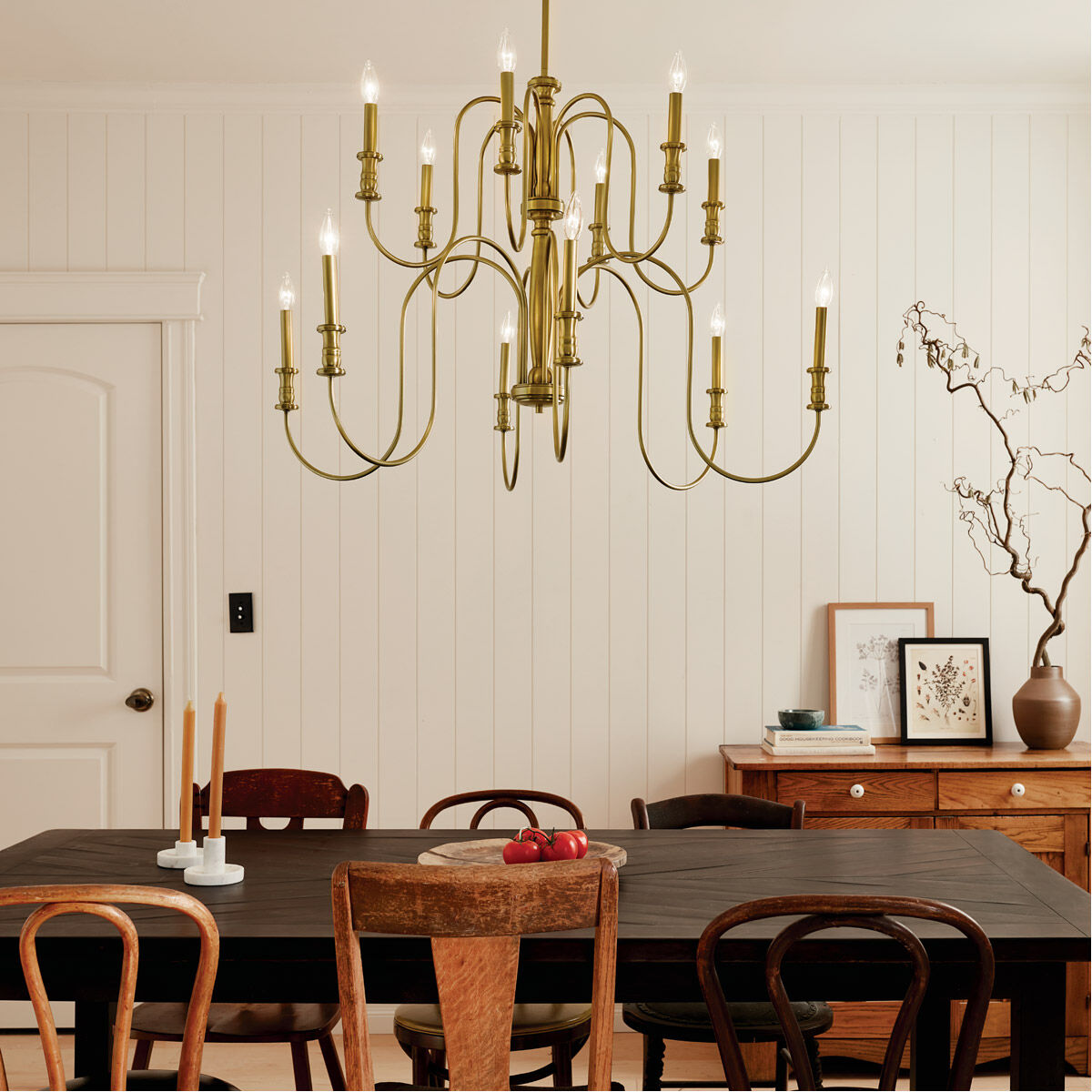 Homestead Karthe 12 Light 42 inch Natural Brass Chandelier Ceiling Light, Karthe