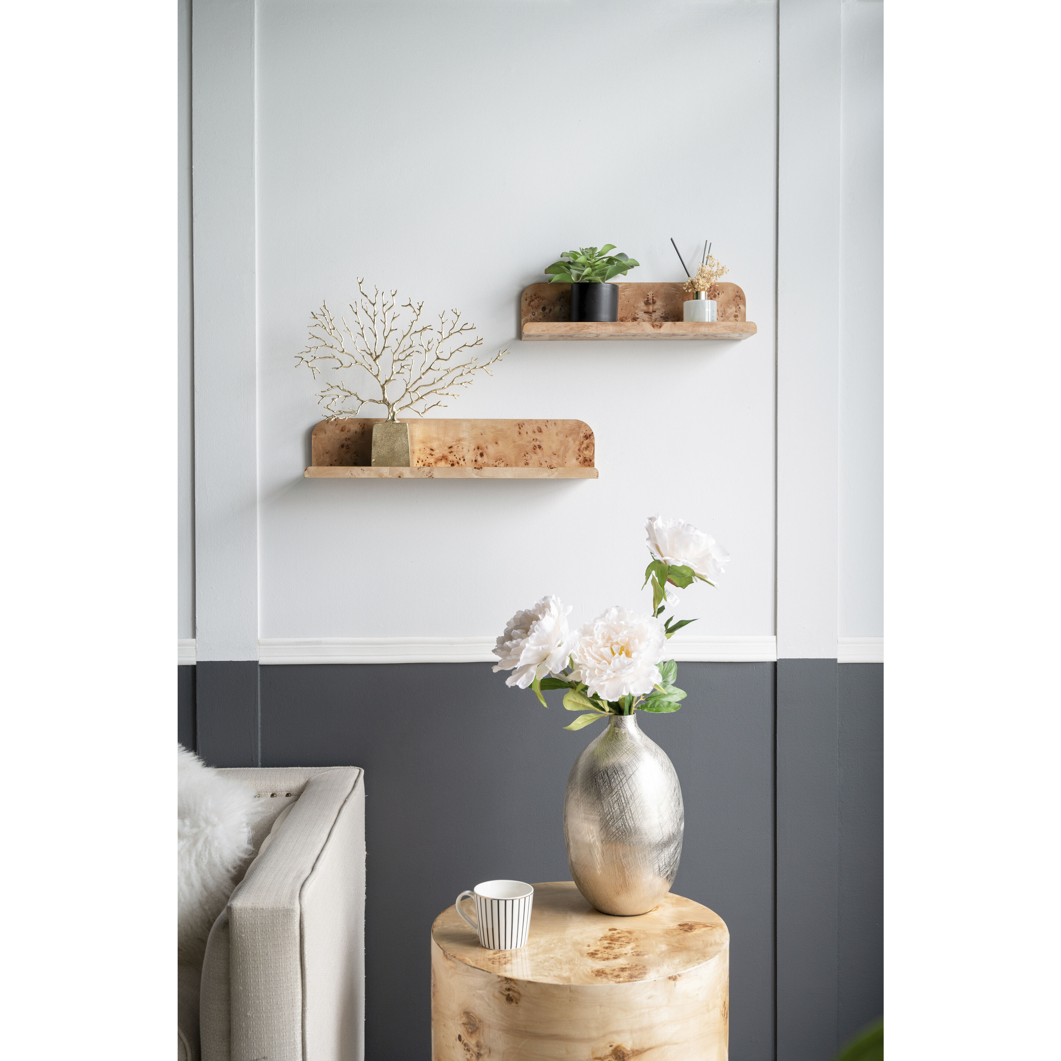 Anita 18.9 inch Brown Wall Shelf