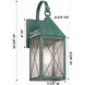 Ashford 1 Light 16.63 inch Verde Green Outdoor Sconce in Seedy Glass, X Wire Pattern, Brass Traditions by Innovations Lighting