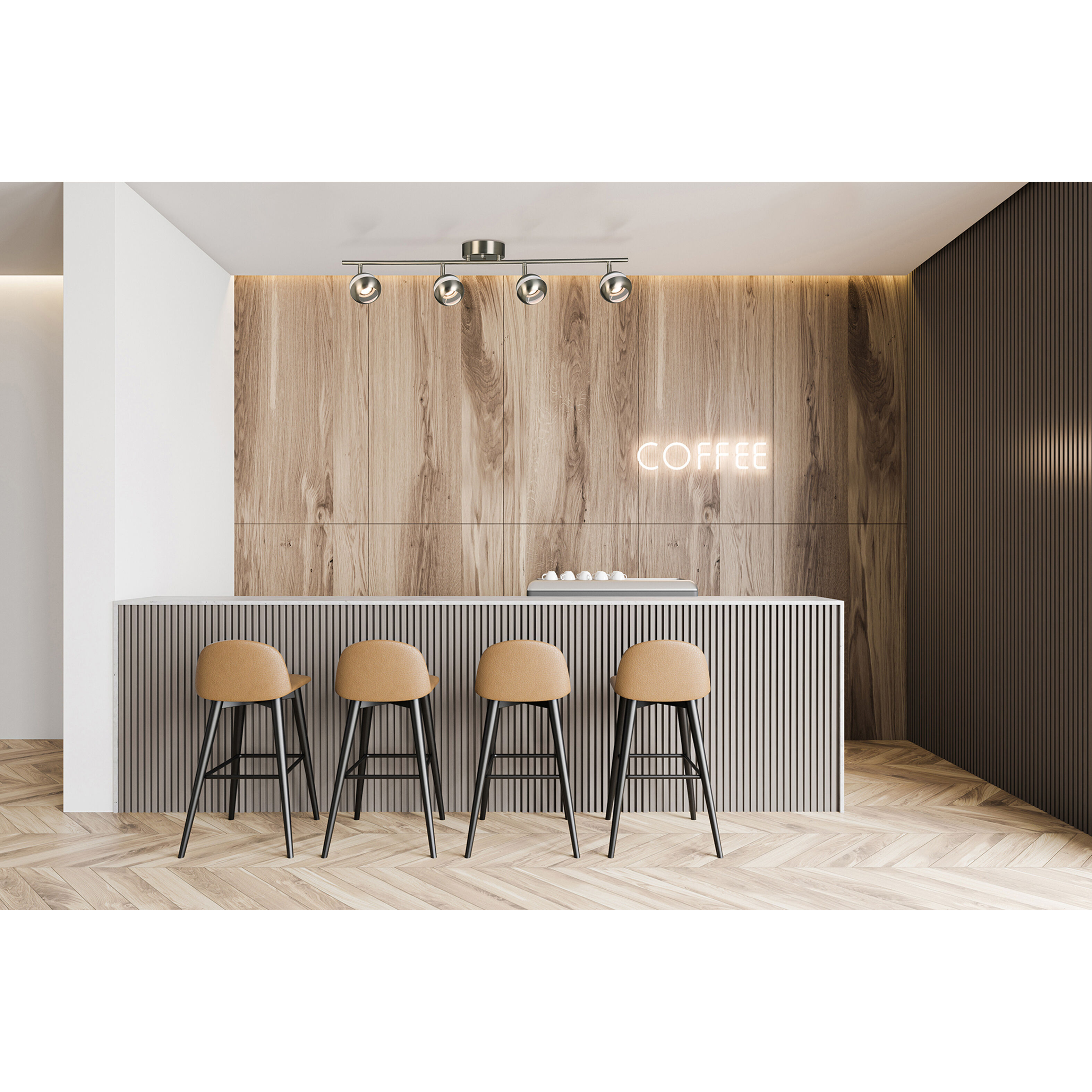 Maple Park 4 Light 120 Brushed Nickel Track Light Ceiling Light