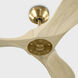 Maverick 44 inch Burnished Brass with Washed White Oak Blades Indoor/Outdoor Smart Ceiling Fan in Not Included