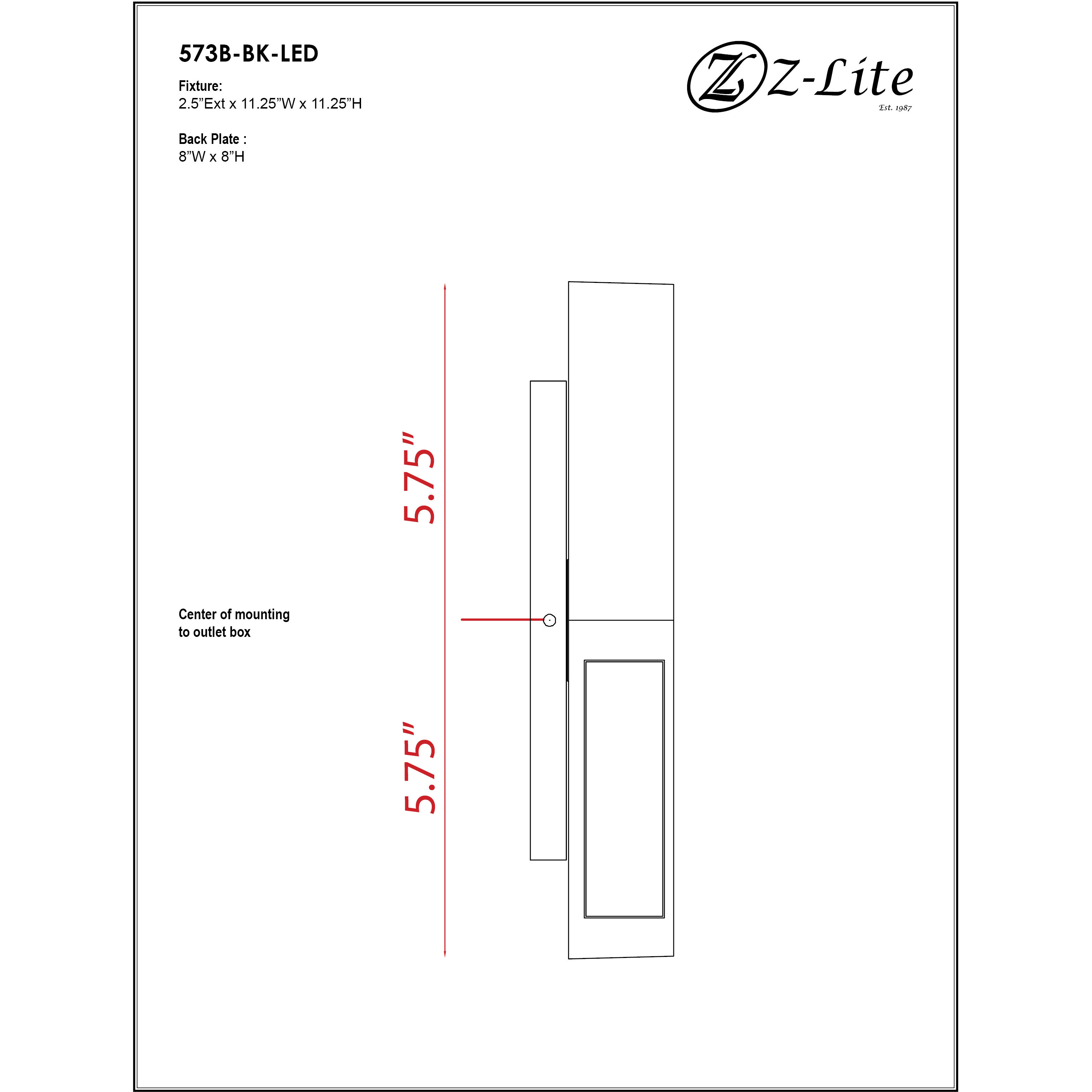 Quadrate LED 11.25 inch Black Outdoor Wall Light