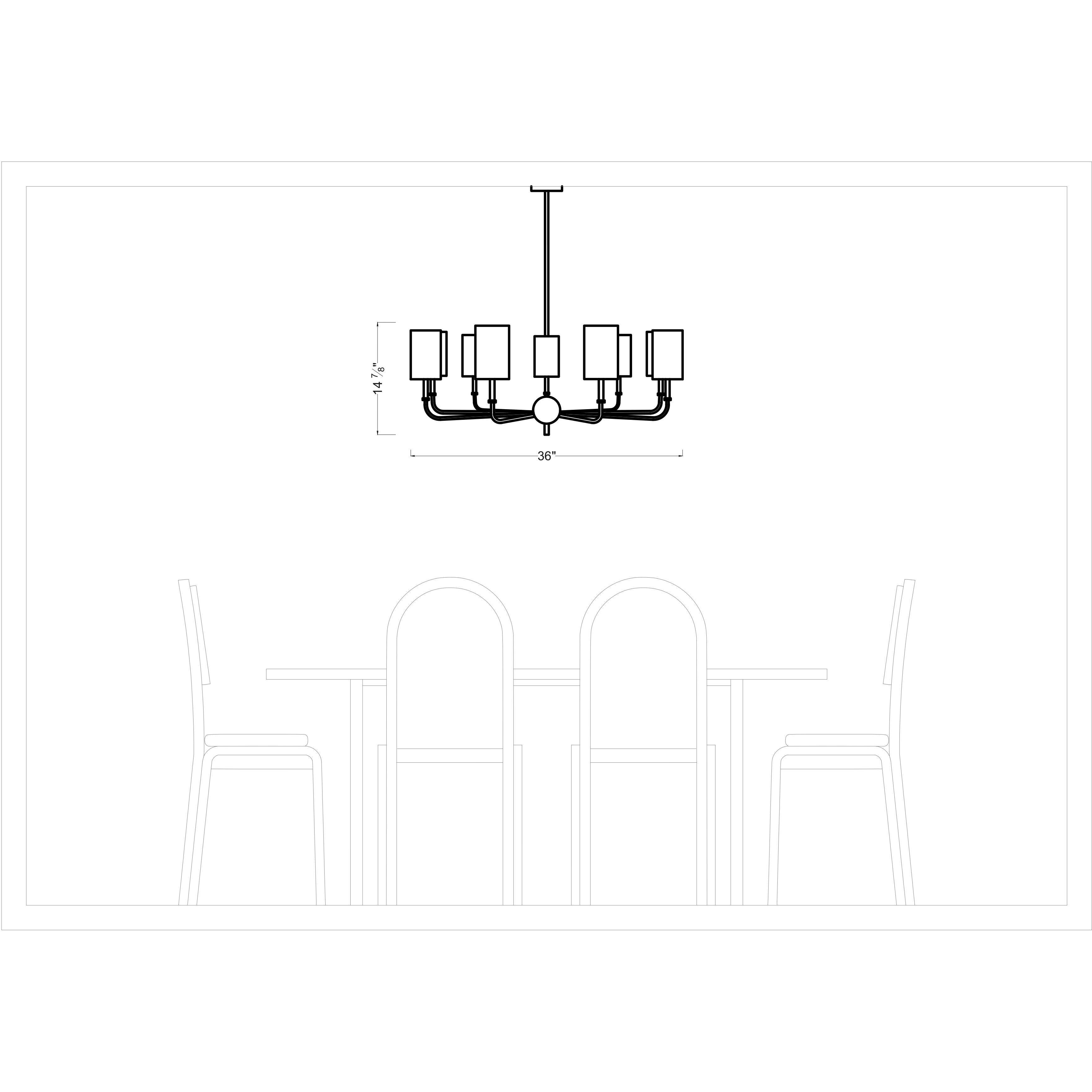 Foxdale 9 Light 36 inch Brushed Nickel Chandelier Ceiling Light