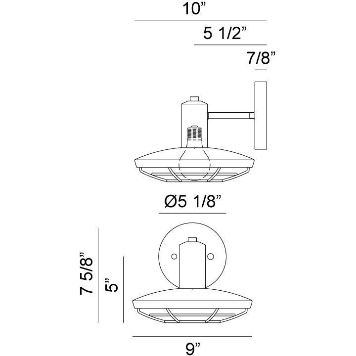 Compton 1 Light 8 inch Matte Black Outdoor Light