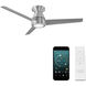 Tip Top 44 inch Brushed Aluminum Flush Mount Ceiling Fan in 2700K