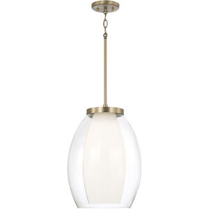 Joss 1 Light 13 inch Aged Brass Pendant Ceiling Light