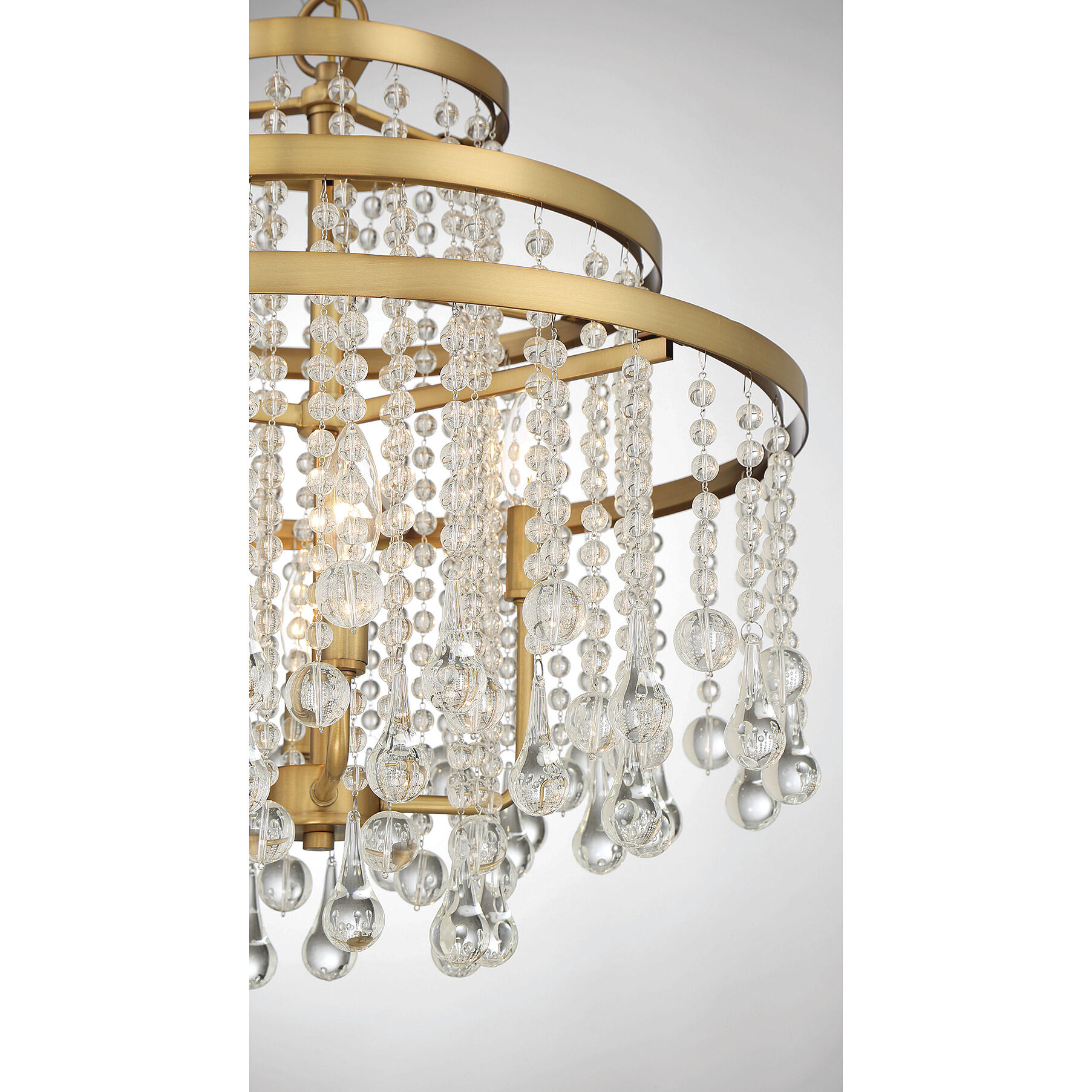 Luna 4 Light 20 inch Warm Brass Chandelier Ceiling Light