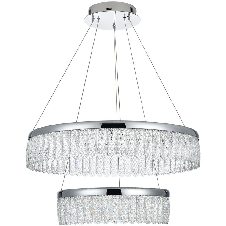Rune 2 Light 24 inch Chrome Chandelier Ceiling Light