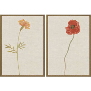 Wild Flourish Multi and Beige and Orange and Red Framed Art