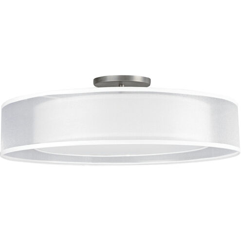 Cortez LED 18 inch Satin Nickel Semi-Flush Mount Ceiling Light